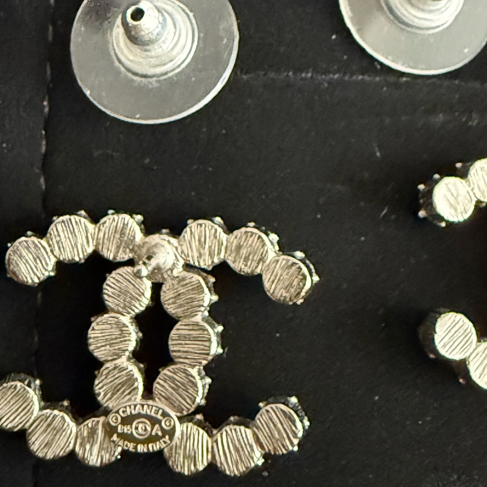 CHANEL Silver Crystal Earrings - Picture 2 of 7